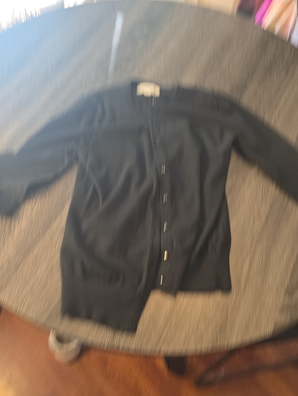 Womens Black Button-Up Sweater Cardigan